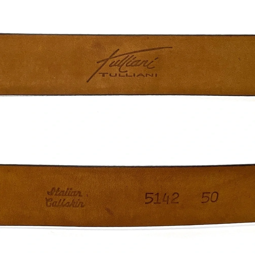 Tulliani The Powers Belt Men’s Size 50  Brown Leather Italian Calfskin Strap EUC